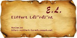 Eiffert Lóránt névjegykártya