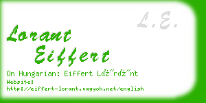 lorant eiffert business card